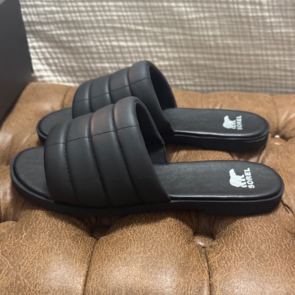 Sorel Ella III Slide Sandals - Black size 9 -New in box